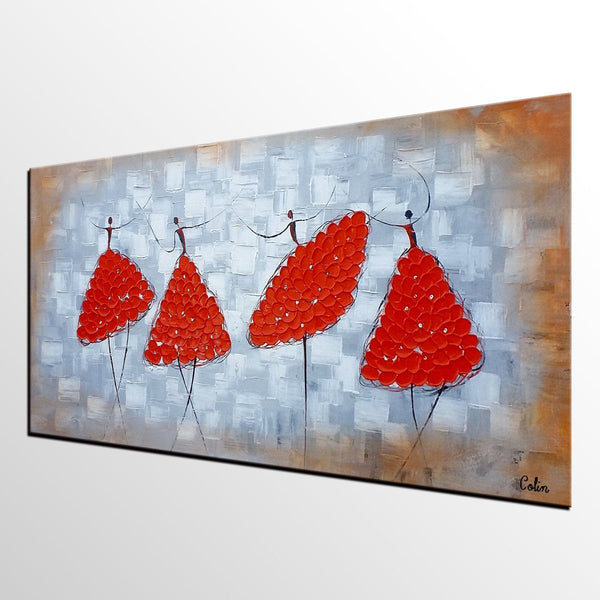 Modern Canvas Painting for Sale, Impasto Painting, Acrylic Abstract Painting, Ballet Dancer Painting, Modern Paintings, Paintings for Dining Room-Silvia Home Craft