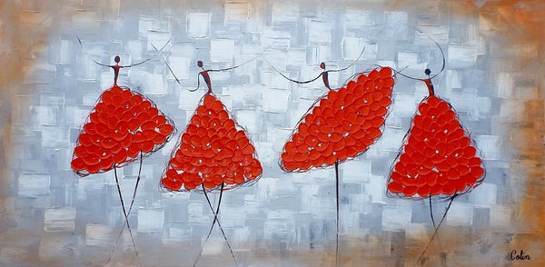 Modern Canvas Painting for Sale, Impasto Painting, Acrylic Abstract Painting, Ballet Dancer Painting, Modern Paintings, Paintings for Dining Room-Silvia Home Craft