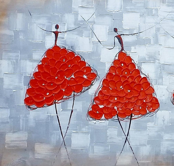 Modern Canvas Painting for Sale, Impasto Painting, Acrylic Abstract Painting, Ballet Dancer Painting, Modern Paintings, Paintings for Dining Room-Silvia Home Craft