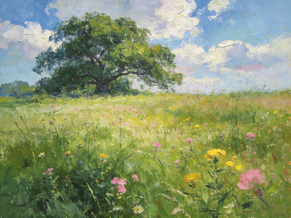Hand Painted Canvas Art, The Wild in Full Bloom of Spring, Original Wall Paintings, Original Artwork Small Paintings, Small Landscape Paintings, On Canvas Small Paintings-Silvia Home Craft