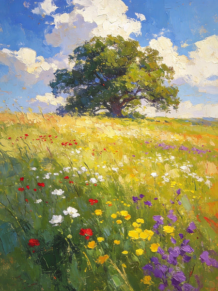 Spring Awakens the Wild, Landscape Oil Paintings, Original Small Paintings on Canvas, Heavy Texture Oil Paintings, Small Paintings on Canvas, Hand Painted Canvas Art-Silvia Home Craft
