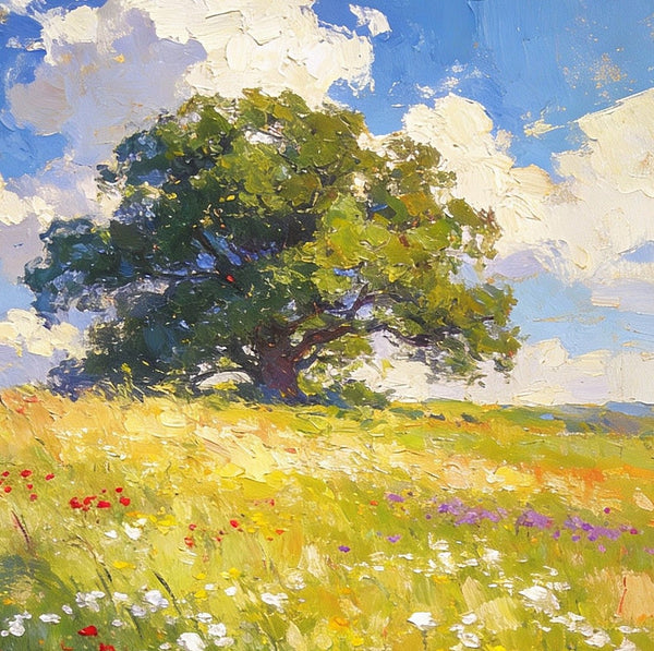 Spring Awakens the Wild, Landscape Oil Paintings, Original Small Paintings on Canvas, Heavy Texture Oil Paintings, Small Paintings on Canvas, Hand Painted Canvas Art-Silvia Home Craft