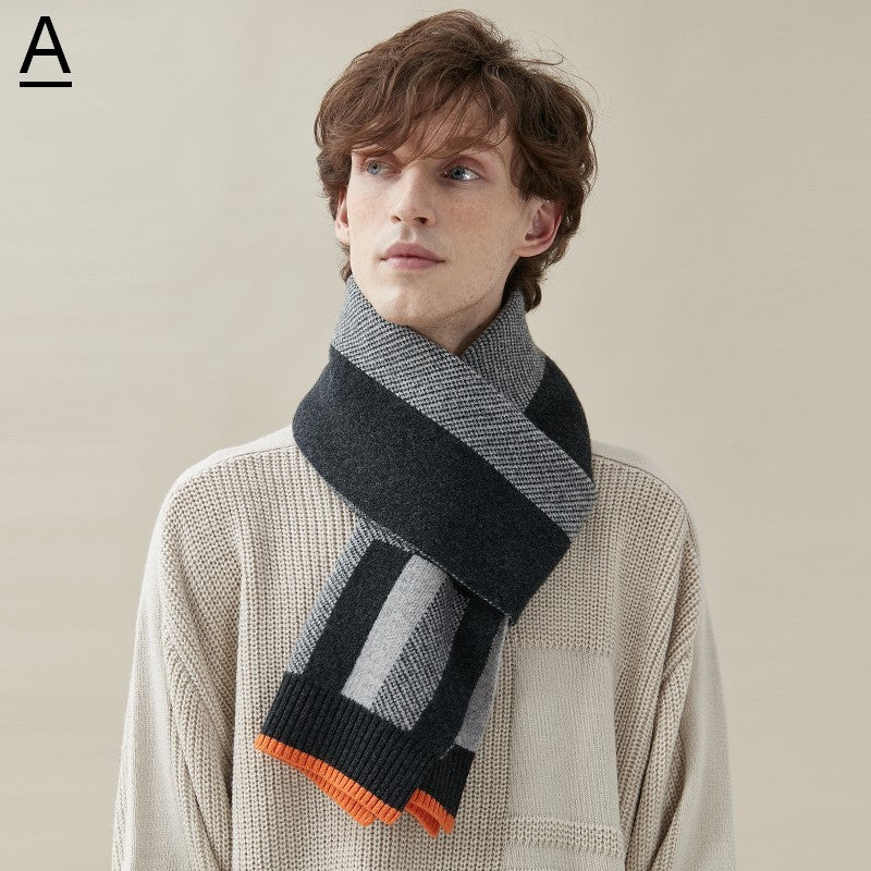 Casual Scarf Men, Business Wool Scarf for Gentleman, Men's Winter Scarf, Men's Wool Scarf Winter, Modern Fashion Scarf, Formal Men Scarf Styles, Pure Wool Scarf-Silvia Home Craft