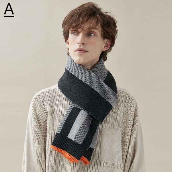 Casual Scarf Men, Business Wool Scarf for Gentleman, Men's Winter Scarf, Men's Wool Scarf Winter, Modern Fashion Scarf, Formal Men Scarf Styles, Pure Wool Scarf-Silvia Home Craft