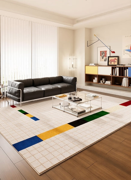 Geometric Modern Rugs under Dining Room Table, Modern Carpets for Office, Abstract Modern Rugs, Contemporary Modern Rugs Next to Bed-Silvia Home Craft
