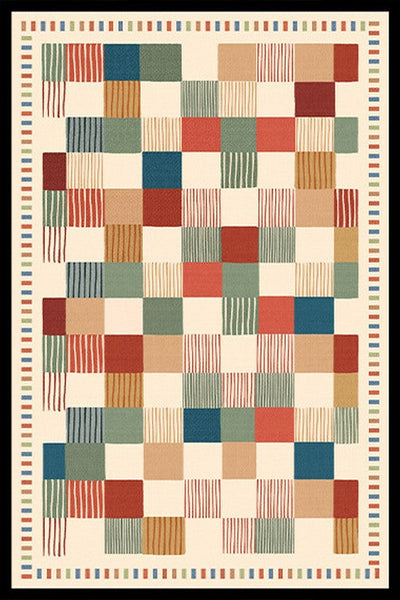 Colorful Mid Century Rugs for Small House, Modern Runner Rugs Next to Bed, Abstract Contemporary Modern Rugs for Living Room, Modern Rugs for Apartment-Silvia Home Craft
