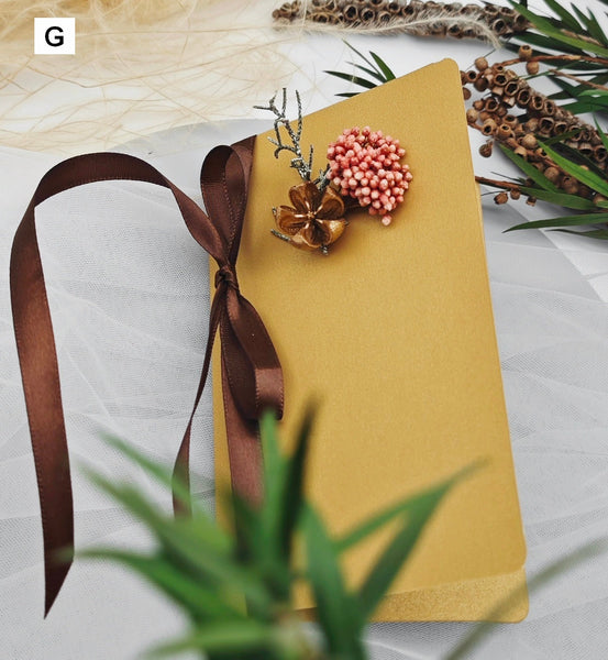 Creative Birthday Greeting Card, Unique Anniversary Greeting Card, Beautiful Valentine's Day Greeting Card, Wedding Greeting Card, Original Handmade Dried Flower Bowknot Greeting Cards-Silvia Home Craft