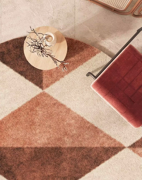 Large Contemporary Round Rugs, Geometric Modern Rugs for Bedroom, Modern Area Rugs under Coffee Table, Thick Round Rugs for Dining Room-Silvia Home Craft