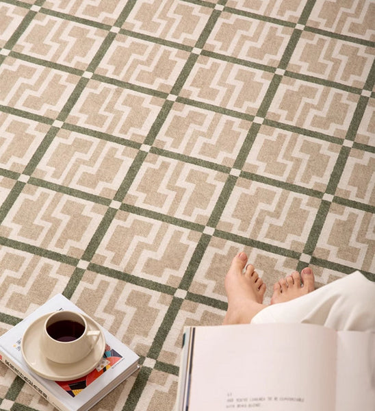 Contemporary Modern Rug for Living Room, Circular Modern Rugs under Chairs, Geometric Round Rugs for Dining Room, Bedroom Abstract Modern Rugs-Silvia Home Craft