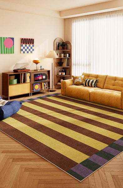 Abstract Contemporary Rugs for Bedroom, Modern Rugs for Living Room, Modern Rugs under Sofa, Colorful Modern Carpets for Dining Room-Silvia Home Craft