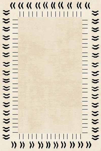 Unique Modern Rugs for Dining Room, Mid Century Modern Rugs Next to Bed, Thick Contemporary Rugs for Bedroom, Cream Modern Carpets for Living Room-Silvia Home Craft