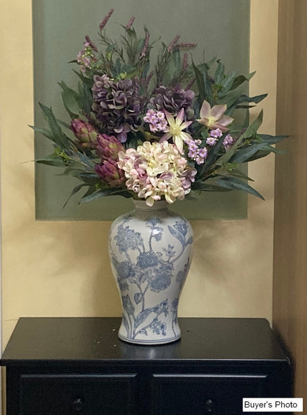 Large Bunch of Flowers Arrangement, Faux Silk Floral Table Centerpiece, Creative Flower Arrangement Ideas for Interior Design, Modern Artificial Floral Arrangement-Silvia Home Craft