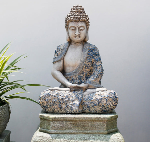 Buddha Statue, Sitting Buddha Statue, Large Figure Statue for Garden Ornament, Villa Courtyard Decor, Outdoor Decoration Ideas, Garden Decor Ideas-Silvia Home Craft