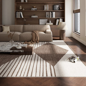 Geometric Modern Rug Placement Ideas for Bedroom, Contemporary Modern Rugs for Dining Room, Mid Century Modern Rugs for Living Room-Silvia Home Craft
