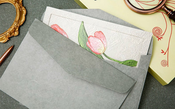 Creative Birthday Greeting Card, Tulip Flower Greeting Cards, Beautiful Greeting Cards to Friends, Original Handmade Greeting Cards-Silvia Home Craft