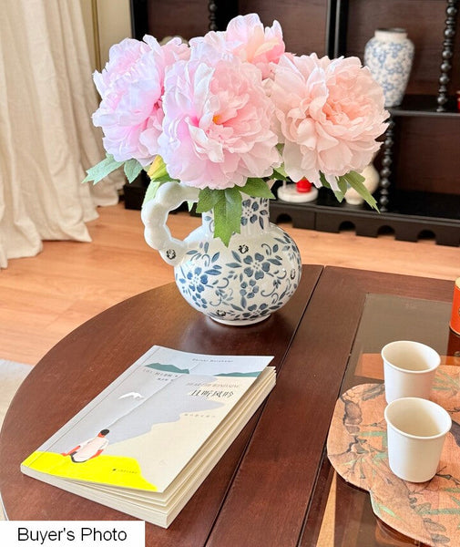 Handmade Water Holding Flower Vases, Rustic Porcelain Flower Vases, Ceramic Bud Vases, Small Flower Vases on Table-Silvia Home Craft