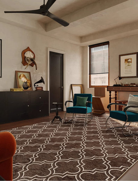 Extra Large Modern Rugs for Bedroom, Geometric Modern Rug Placement Ideas, Abstract Contemporary Modern Rugs for Living Room-Silvia Home Craft
