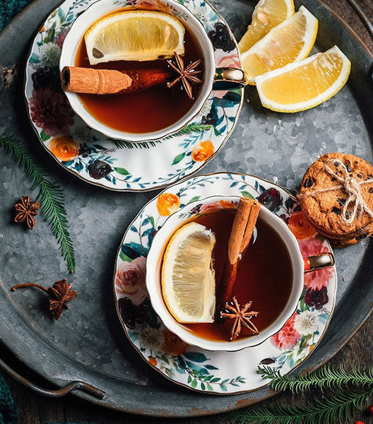 Elegant Ceramic Coffee Cups, Beautiful British Tea Cups, Creative Bone China Porcelain Tea Cup Set, Unique Tea Cups and Saucers in Gift Box-Silvia Home Craft