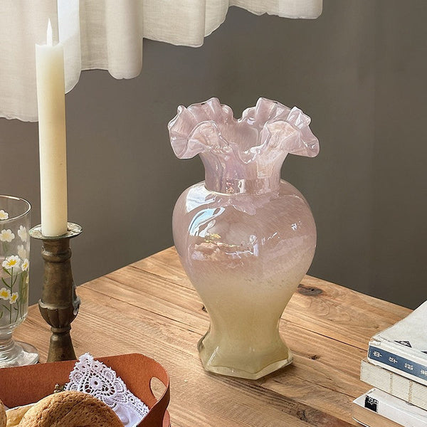 Water Holding Flower Vases, Glass Bud Vases, Bouquet Flower Vase, Vintage Glass Flower Vases, Handmade Flower Vases on Table-Silvia Home Craft