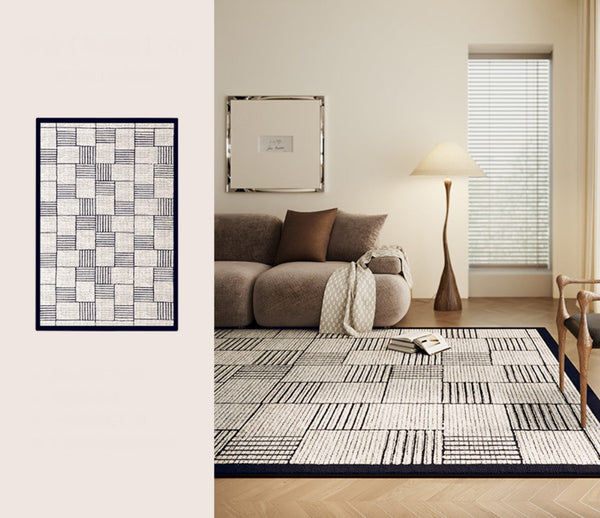 Living Room Contemporary Modern Rugs, Modern Rugs for Dining Room, Large Abstract Geometric Modern Rugs, Bedroom Modern Rugs-Silvia Home Craft