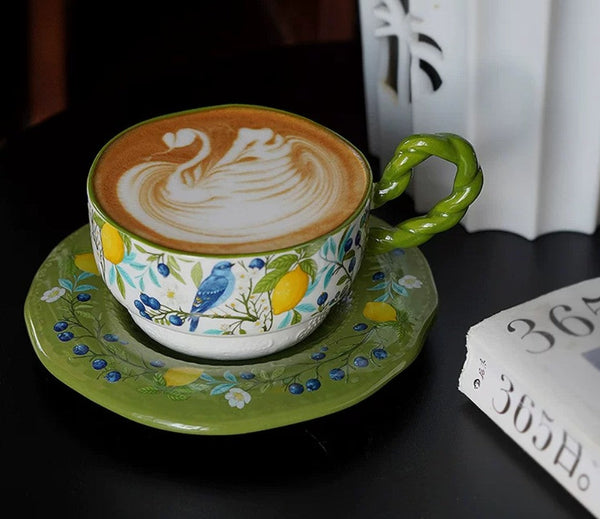 Ceramic Coffee Cups in Gift Box, British Afternoon Tea Cups Tea Cup and Saucer Set, Porcelain Tea Cup and Saucer Set-Silvia Home Craft