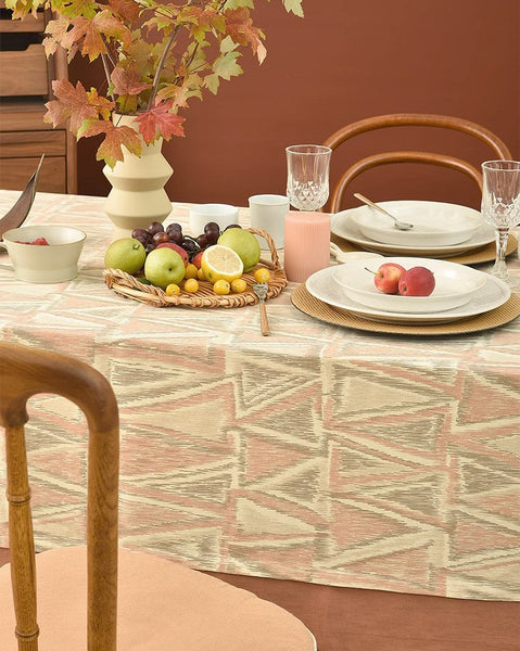 Extra Large Rectangle Tablecloth for Dining Room Table, Geometric Modern Table Covers for Kitchen, Country Farmhouse Tablecloths for Oval Table-Silvia Home Craft