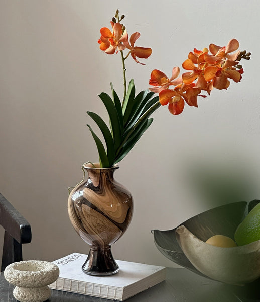 Vintage Glass Flower Vases, Water Holding Flower Vases, Handmade Glass Bud Vases, Flower Vases on Table-Silvia Home Craft