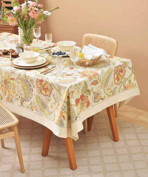 Extra Large Rectangle Tablecloth for Dining Room Table, Country Farmhouse Tablecloth, Square Tablecloth for Round Table, Rustic Table Covers for Kitchen-Silvia Home Craft