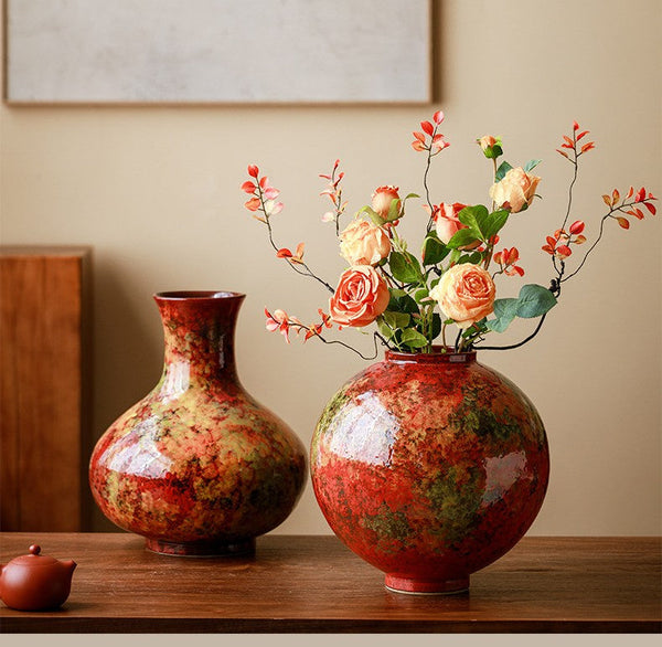 Handmade Water Holding Flower Vases, Large Pottery Flower Vases, Modern Bouquet Flower Vases, Centerpiece on Dining Table, Flower Vase on Table-Silvia Home Craft