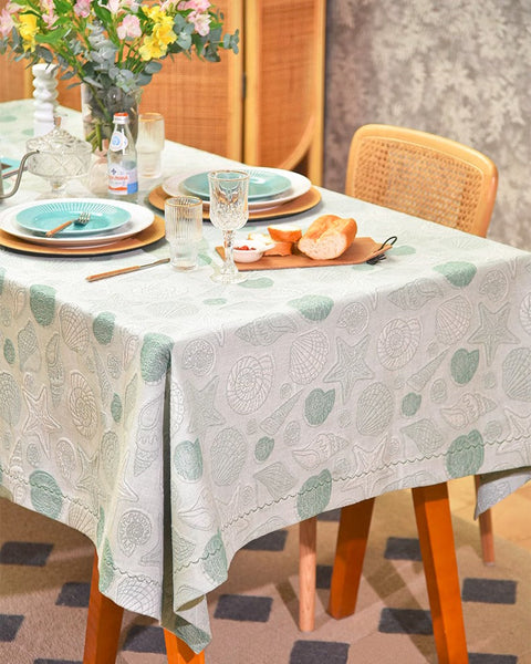 Modern Dining Room Table Cloths, Farmhouse Table Cloth, Wedding Tablecloth, Square Tablecloth for Round Table, Cotton Rectangular Table Covers for Kitchen-Silvia Home Craft