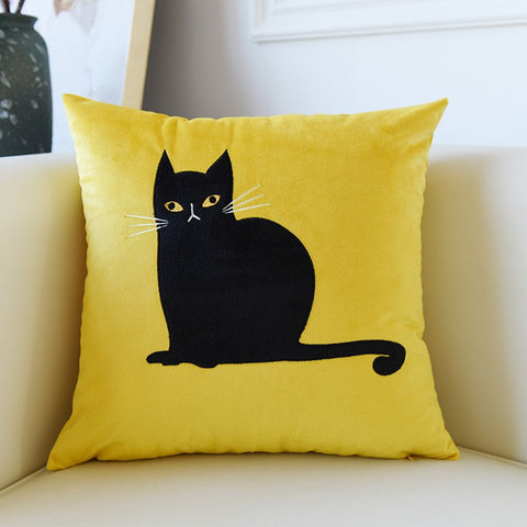 Decorative Throw Pillows, Lovely Cat Pillow Covers for Kid's Room, Modern Sofa Decorative Pillows, Cat Decorative Throw Pillows for Couch-Silvia Home Craft