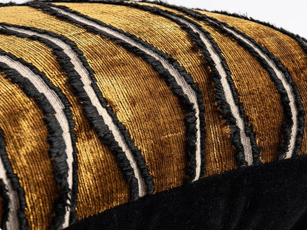 Golden Contemporary Pillows, Abstract Decorative Throw Pillows, Square Modern Throw Pillows for Couch, Large Simple Throw Pillow for Interior Design-Silvia Home Craft