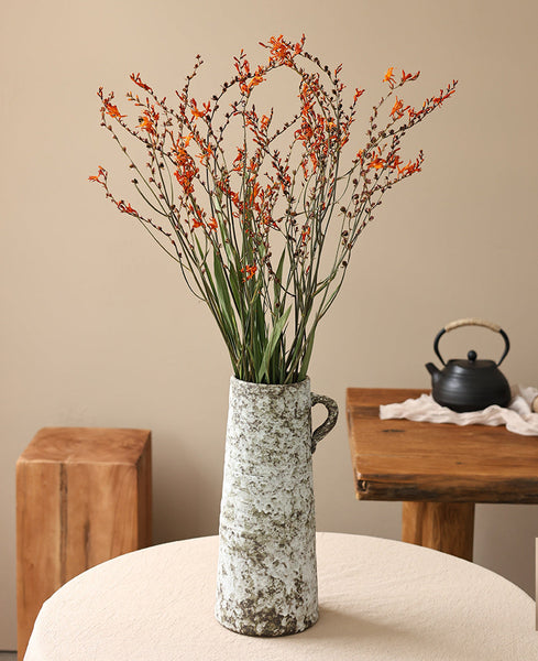 Natural Decorations, Flower Arrangement, Handmade Artificial Flower, Dried Fire Orchid Bouquet, Natural Dried Flowers-Silvia Home Craft
