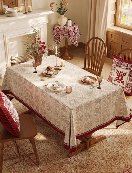 Large Table Cover for Dining Room Table, Holiday Rectangular Tablecloth for Dining Table, Modern Rectangle Tablecloth for Oval Table-Silvia Home Craft