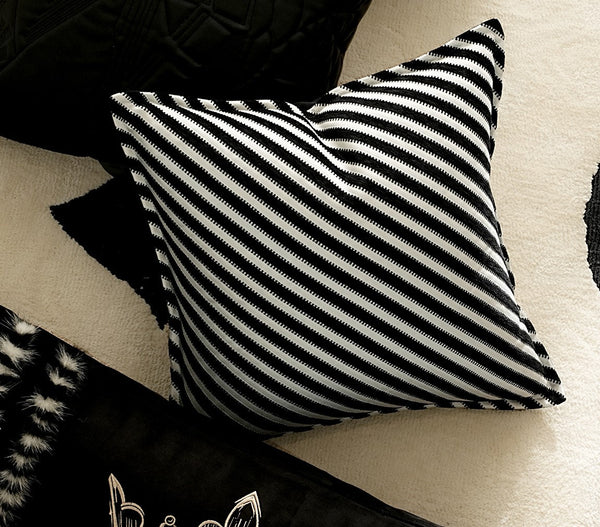 Modern Pillows for Couch, Black and White Stripe Modern Pillows, Decorative Throw Pillows for Living Room, Modern Sofa Pillows-Silvia Home Craft