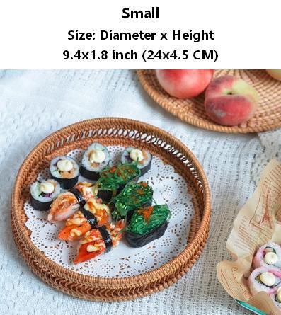 Woven Round Storage Basket, Rattan Stroage Baskets, Storage Baskets for Kitchen, Storage Baskets for Dining Room-Silvia Home Craft