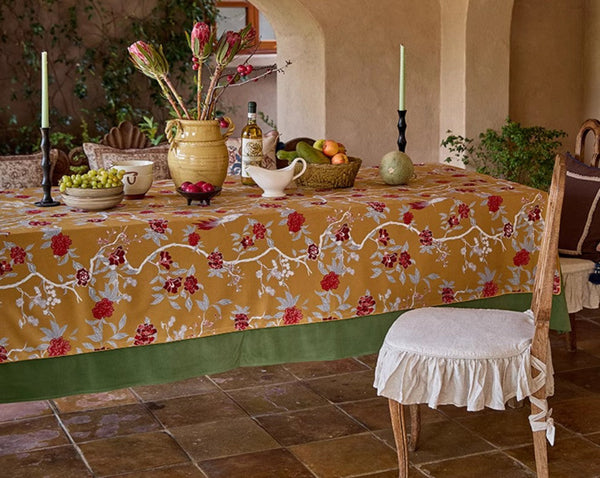 Farmhouse Table Cloth, Dining Room Flower Table Cloths, Large Square Tablecloth for Round Table, Extra Large Rectangular Table Covers for Kitchen-Silvia Home Craft