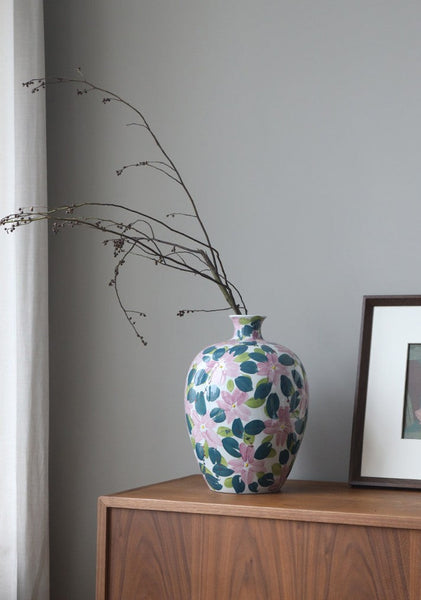 Unique Handmade Modern Flower Vase, Large Porcelain Vases for Modern Home Decor, Centerpiece Ceramic Bouquet Vases, Contemporary Vases on Dining Table-Silvia Home Craft
