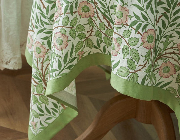 Large Rectangle Tablecloth for Dining Room Table, Square Tablecloth for Round Table, Farmhouse Table Cloth, Flower Pattern Tablecloth-Silvia Home Craft