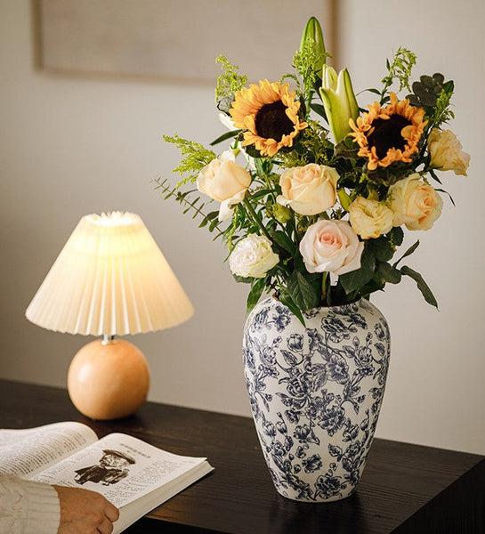 Porcelain Flower Vases, Modern Ceramic Bouquet Vases, Centerpiece on Dining Table, Flower Vase on Table, Handmade Water Holding Flower Vases-Silvia Home Craft