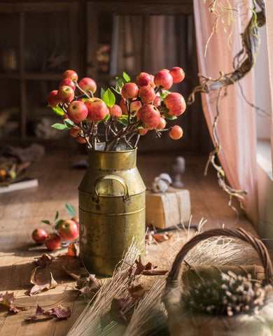 Apple Branch, Fruit Branch, Table Centerpiece, Beautiful Modern Flower Arrangement Ideas for Home Decoration, Autumn Artificial Floral for Dining Room-Silvia Home Craft