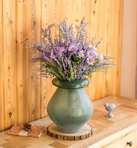 Myosotis Lovegrass, Daisy, Salvia, Beautiful Spring Flower Arrangement for Living Room, Ctreative Modern Artificial Floral for Home Decoration-Silvia Home Craft