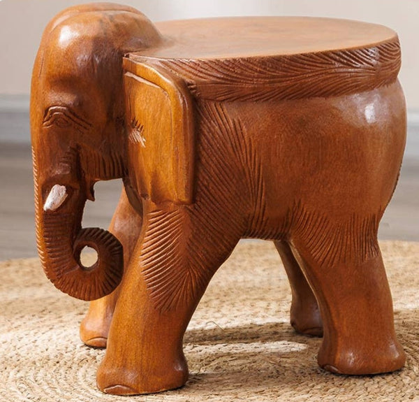 Dining Table Stool, Handmade Solid Wood low Stool, Elephant Wooden Stool, Elephant Sofa Stool, Creative Shoe-changing Stool-Silvia Home Craft