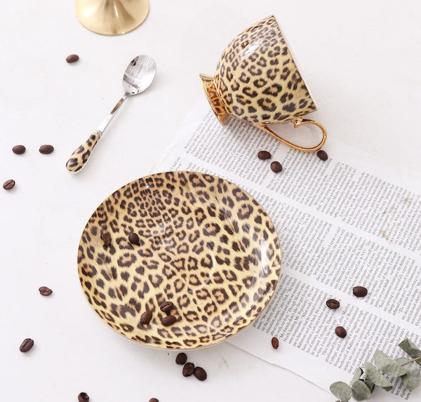 Unique Ceramic Coffee Cup and Saucer, Creative Ceramic Coffee Cups, Beautiful British Tea Cups, Creative Porcelain Tea Cup Set-Silvia Home Craft