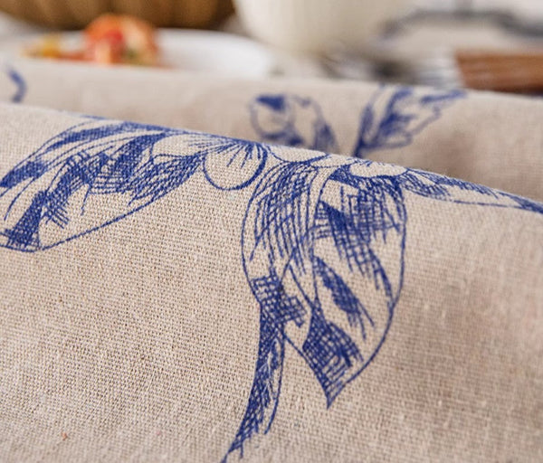 Dining Room Flower Table Cloths, Large Rectangular Table Covers for Kitchen, Farmhouse Table Cloth, Wedding Tablecloth, Square Tablecloth for Oval Table-Silvia Home Craft