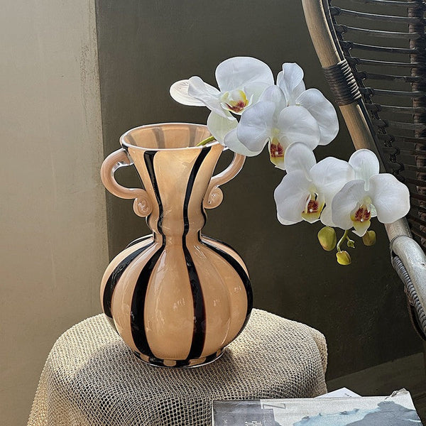 Creative Modern Vases for Living Room, Flower Vases on Table, Modern Glass Flower Vases, Glass Flower Vases, Handmade Glass Bud Vases-Silvia Home Craft