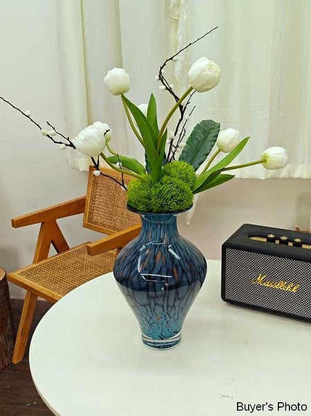 Handmade Liuli Vases, Centerpiece Vases on Table, Colored Glaze Vase for Modern Home Decor, Glass Bud Vases, Bouquet Flower Vase-Silvia Home Craft