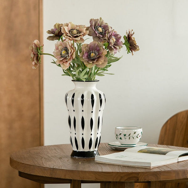 Modern Flower Vases on Table, Porcelain Flower Vases, Water Holding Flower Vases, Handmade Bouquet Ceramic Vases-Silvia Home Craft