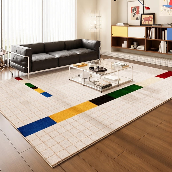 Geometric Modern Rugs under Dining Room Table, Modern Carpets for Office, Abstract Modern Rugs, Contemporary Modern Rugs Next to Bed-Silvia Home Craft