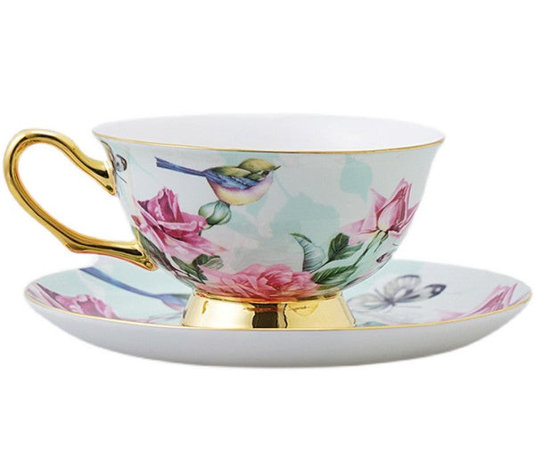 Unique Traditional Afternoon Tea Cup and Saucer in Gift Box, Royal Porcelain Tea Cup Saucer Set, Elegant Flower Pattern Ceramic Coffee Cups, Beautiful British Tea Cups-Silvia Home Craft